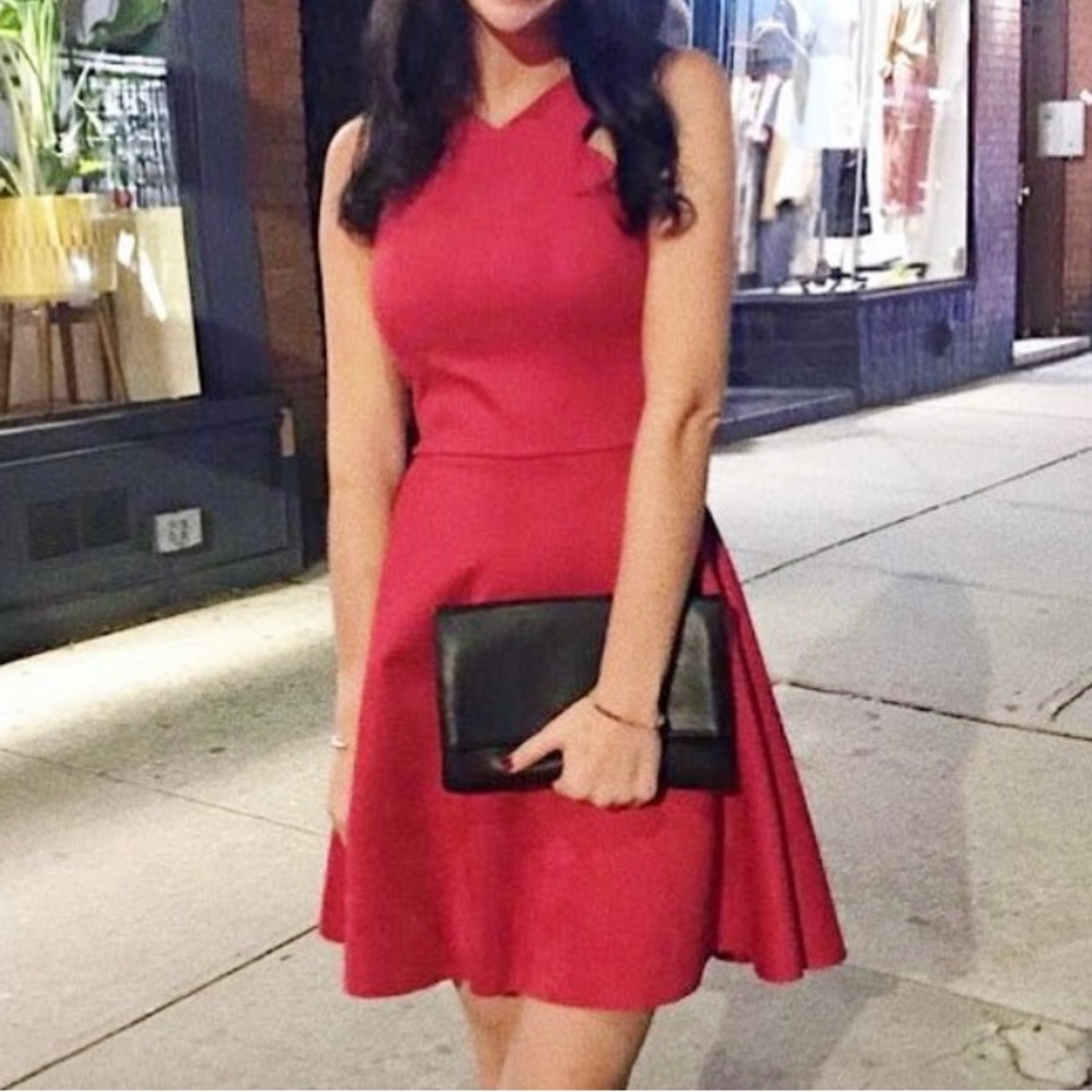 Aqua Red Suede Dress